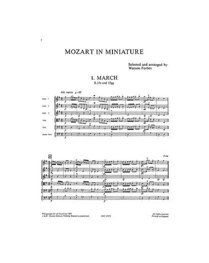 Mozart in Miniature/ Full Score