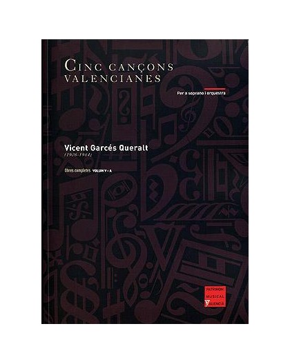 Cinc Cançons Valencianes/ Full Score