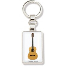 Llavero Guitarra Esmalte Blanco