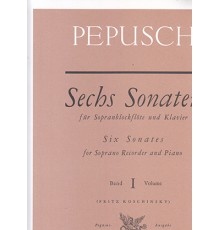 Sechs Sonaten fur Soprablockflote Vol. 1