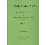 Concerto a 5 in G Major Op. 9/6/ Red.Pno