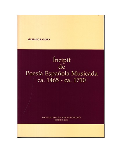 Incipit de Poesía Española Musicada ca.