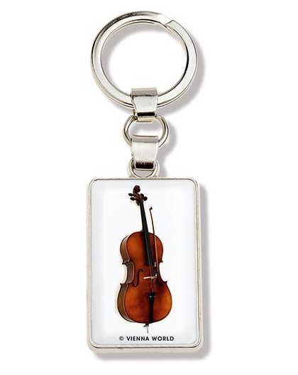 *Llavero Violonchelo Esmalte Blanco