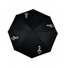 Paraguas Plegable Negro con Clave de Sol