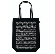 Bolsa Lona Negra Partitura Blanca