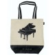 Bolsa Lona Crema Piano Negro y Plateado