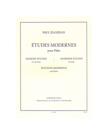Etudes Modernes pour Flute