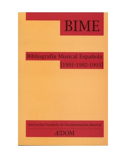 Bibliografía Musical Española (1991-1992